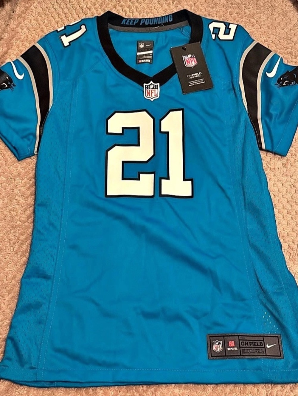 NWT Nike Carolina Panthers #21 Chinn NFL Jersey Blue Small